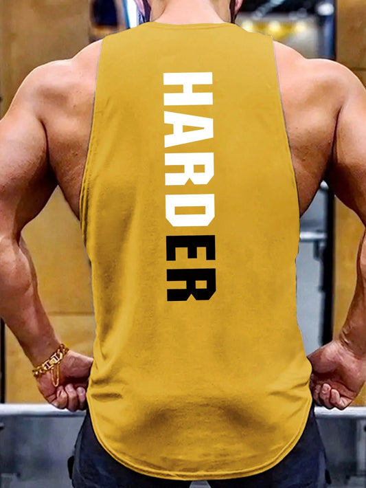 Manfinity Running Boyfriend Style Men Letter Graphic Sports Tank Top Workout Tops Tank Top Pack , Gym , Graphic , Plain , Wife Beaters
