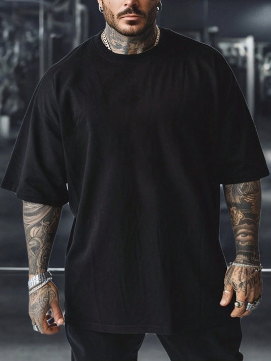 Manfinity Sport Corelite Men'S Sports Fitness T-Shirt, Stylish and Versatile for the Gym, Suitable for Daily Wear, Fitness Enthusiast Muscle Graphic, Casual Home, Paired with Sneakers, Jeans, Athletic Pants, Metal Necklace