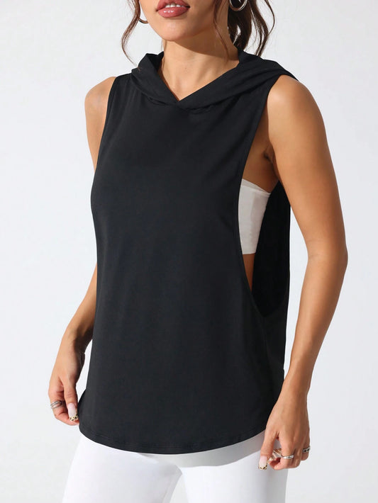 Sport Studio Women'S Solid Color round Neck Fitness Sports Tank Topworkout Tank Top