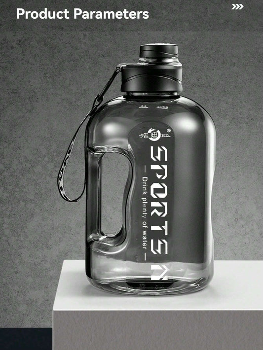 1Pc Large Capacity Sports Water Bottle with Scale, Handle Cup, Rope Portable Water Bottle, Suitable for Travel, Home & Office Use
