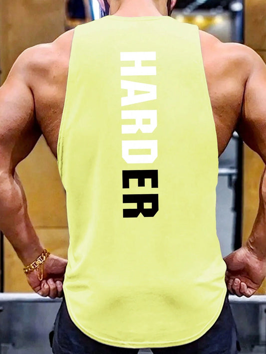 Manfinity Running Boyfriend Style Men Letter Graphic Sports Tank Top Workout Tops Tank Top Pack , Gym , Graphic , Plain , Wife Beaters