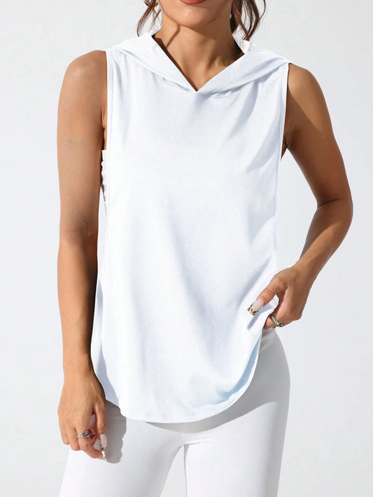 Sport Studio Women'S Solid Color round Neck Fitness Sports Tank Topworkout Tank Top