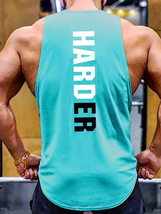 Manfinity Running Boyfriend Style Men Letter Graphic Sports Tank Top Workout Tops Tank Top Pack , Gym , Graphic , Plain , Wife Beaters