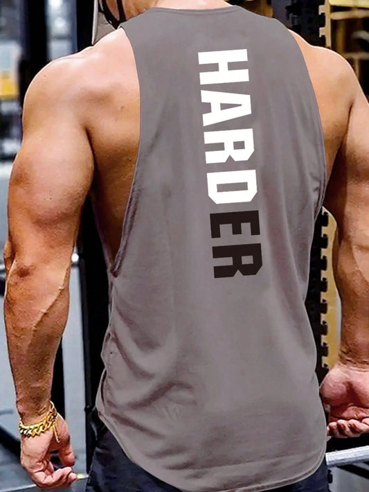 Manfinity Running Boyfriend Style Men Letter Graphic Sports Tank Top Workout Tops Tank Top Pack , Gym , Graphic , Plain , Wife Beaters