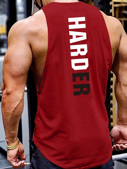 Manfinity Running Boyfriend Style Men Letter Graphic Sports Tank Top Workout Tops Tank Top Pack , Gym , Graphic , Plain , Wife Beaters