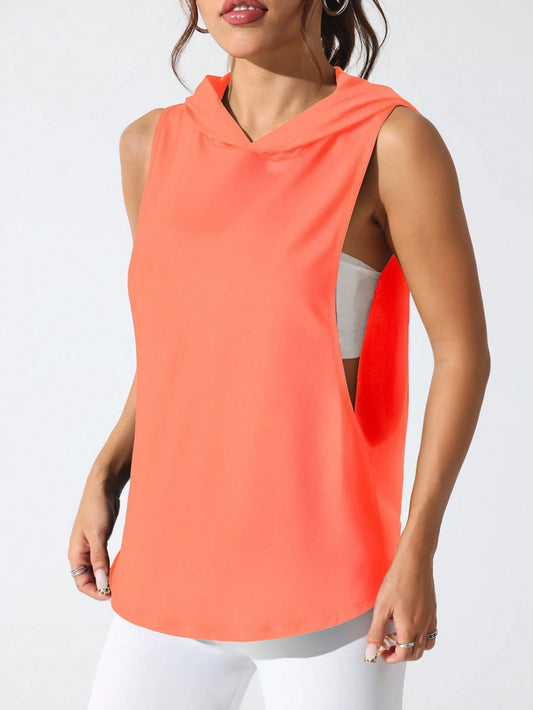 Sport Studio Women'S Solid Color round Neck Fitness Sports Tank Topworkout Tank Top