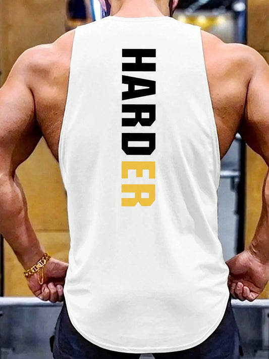 Manfinity Running Boyfriend Style Men Letter Graphic Sports Tank Top Workout Tops Tank Top Pack , Gym , Graphic , Plain , Wife Beaters