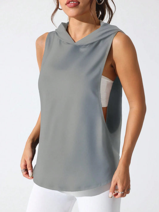 Sport Studio Women'S Solid Color round Neck Fitness Sports Tank Topworkout Tank Top
