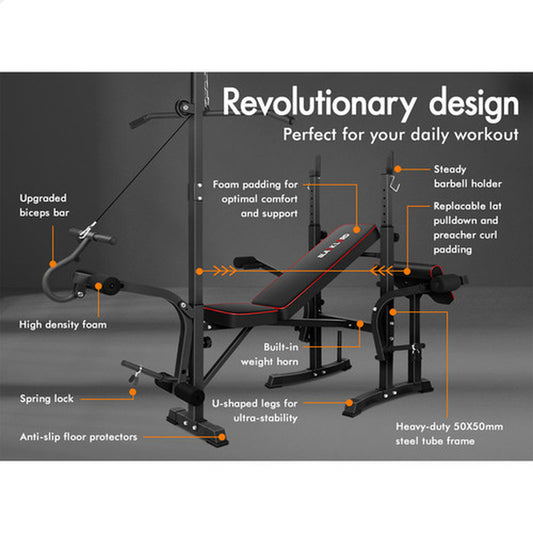 BLACK LORD Weight Bench 14In1 Press Multi-Station Fitness Home Gym Equipment