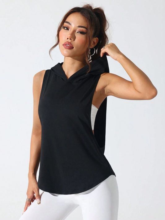 Sport Studio Women'S Solid Color round Neck Fitness Sports Tank Topworkout Tank Top
