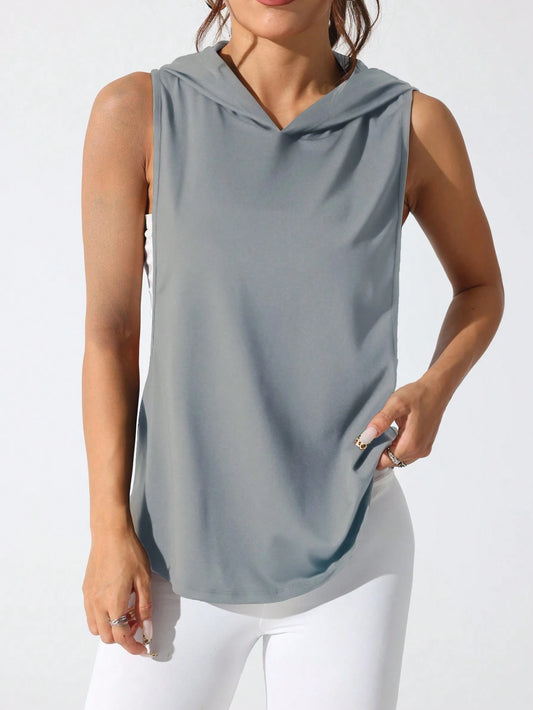 Sport Studio Women'S Solid Color round Neck Fitness Sports Tank Topworkout Tank Top