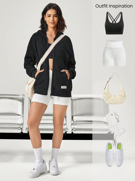 GLOWMODE Everyday Fleece Keep It Casual Unisex Long Sleeve Hoodie Jacket with Basic Pockets Daily Casual