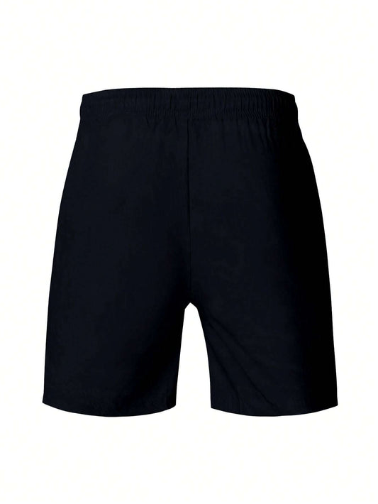 Manfinity Boyfriend Style Men'S Front Tie Pocket Letter Print Sports Shorts, Casual Holiday