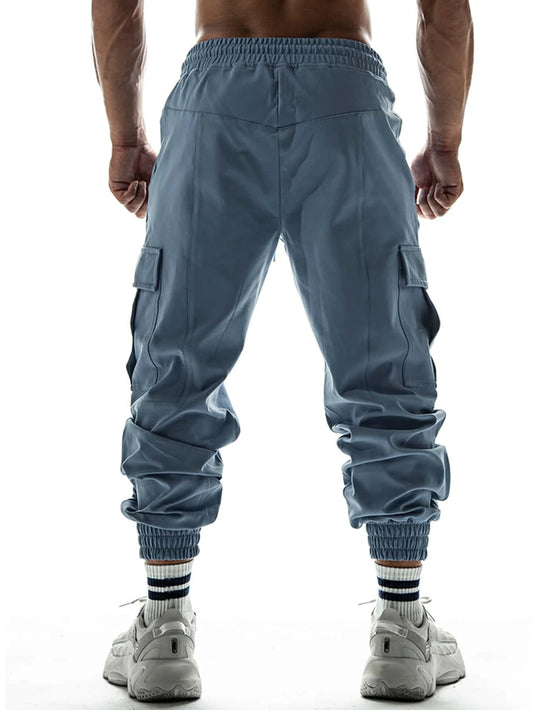 Manfinity Men Letter Graphic Flap Pocket Drawstring Waist Cargo Pants