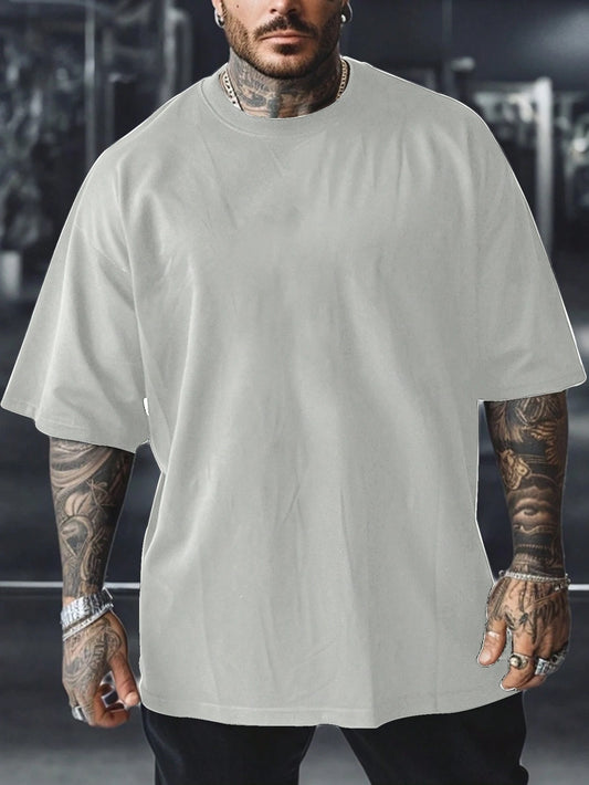 Manfinity Sport Corelite Men'S Sports Fitness T-Shirt, Stylish and Versatile for the Gym, Suitable for Daily Wear, Fitness Enthusiast Muscle Graphic, Casual Home, Paired with Sneakers, Jeans, Athletic Pants, Metal Necklace