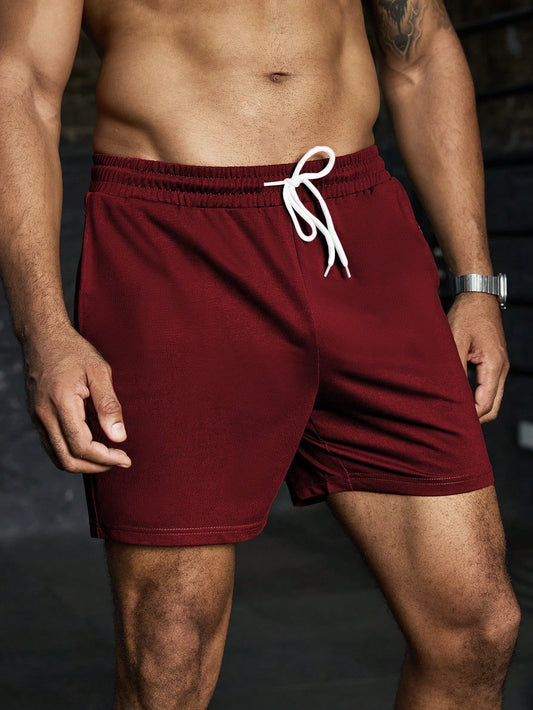 Manfinity Boyfriend Style Men'S Front Tie Pocket Letter Print Sports Shorts, Casual Holiday