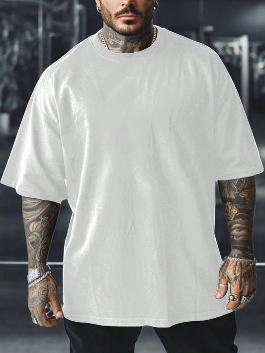 Manfinity Sport Corelite Men'S Sports Fitness T-Shirt, Stylish and Versatile for the Gym, Suitable for Daily Wear, Fitness Enthusiast Muscle Graphic, Casual Home, Paired with Sneakers, Jeans, Athletic Pants, Metal Necklace