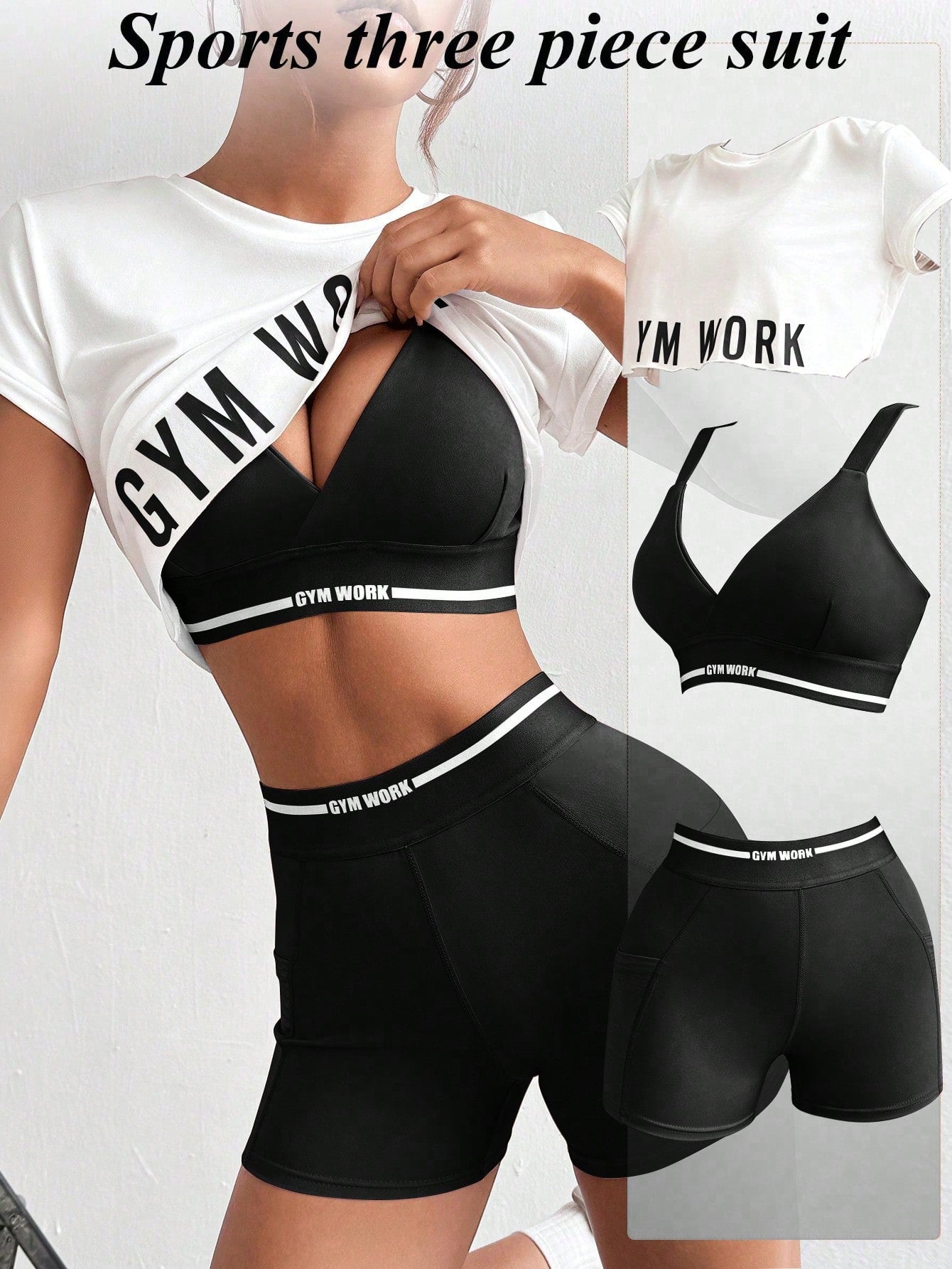 Sport Studio Women Letter Printed Tank Top and Short Leggings Casual Sportswear Suit Workout Women Setwomen Workout Set