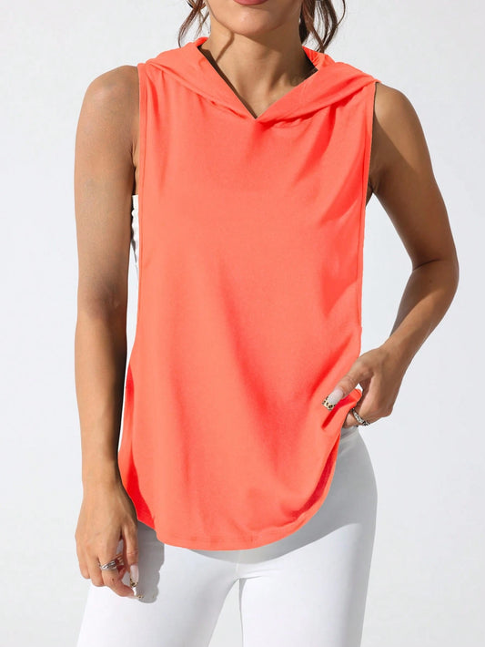 Sport Studio Women'S Solid Color round Neck Fitness Sports Tank Topworkout Tank Top