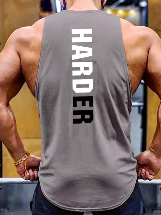 Manfinity Running Boyfriend Style Men Letter Graphic Sports Tank Top Workout Tops Tank Top Pack , Gym , Graphic , Plain , Wife Beaters