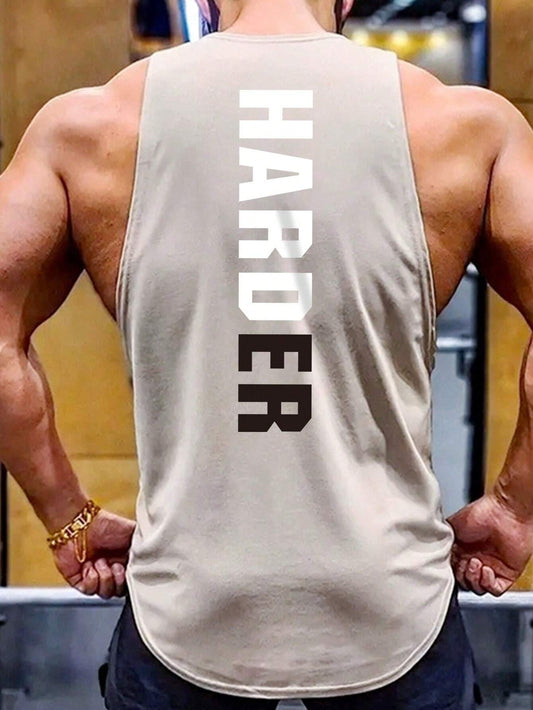 Manfinity Running Boyfriend Style Men Letter Graphic Sports Tank Top Workout Tops Tank Top Pack , Gym , Graphic , Plain , Wife Beaters
