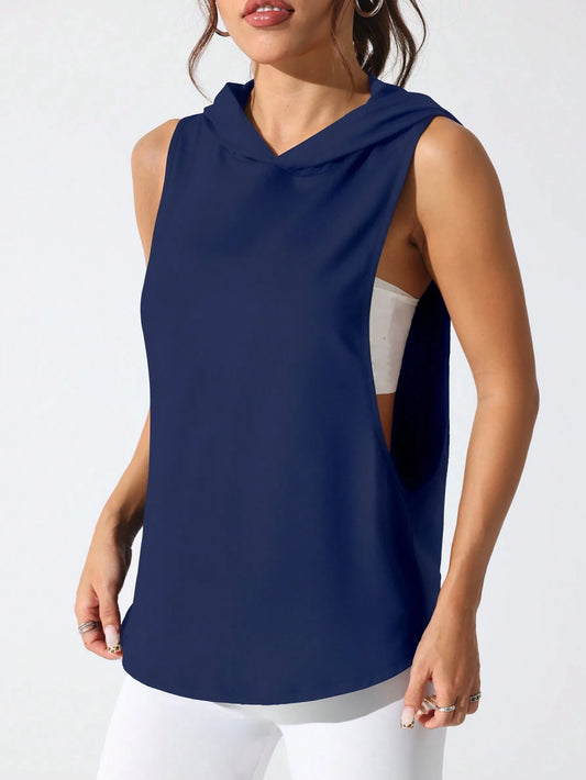 Sport Studio Women'S Solid Color round Neck Fitness Sports Tank Topworkout Tank Top