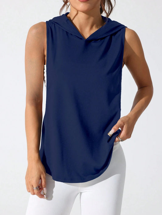 Sport Studio Women'S Solid Color round Neck Fitness Sports Tank Topworkout Tank Top