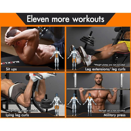 BLACK LORD Weight Bench 14In1 Press Multi-Station Fitness Home Gym Equipment