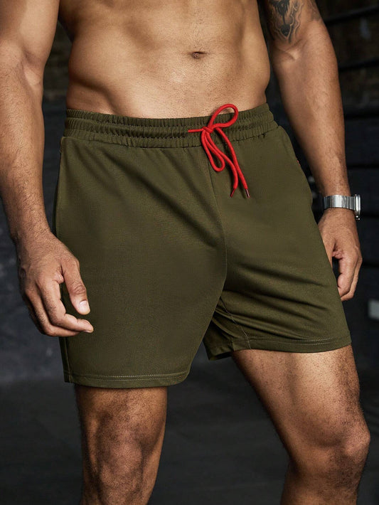 Manfinity Boyfriend Style Men'S Front Tie Pocket Letter Print Sports Shorts, Casual Holiday