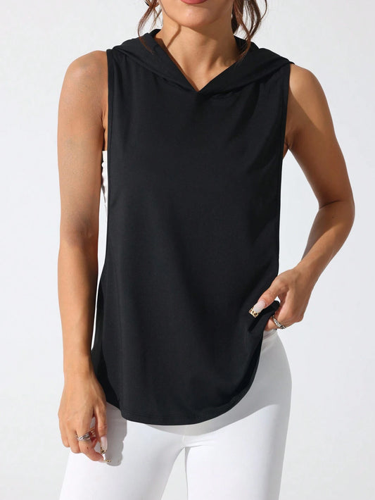 Sport Studio Women'S Solid Color round Neck Fitness Sports Tank Topworkout Tank Top