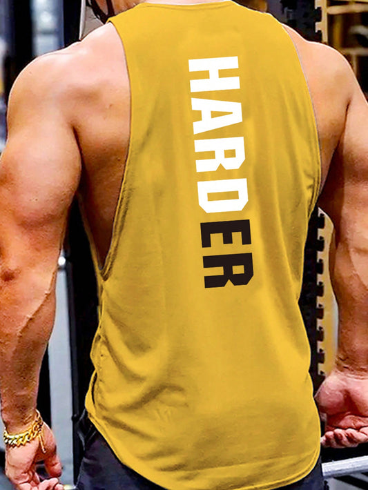 Manfinity Running Boyfriend Style Men Letter Graphic Sports Tank Top Workout Tops Tank Top Pack , Gym , Graphic , Plain , Wife Beaters
