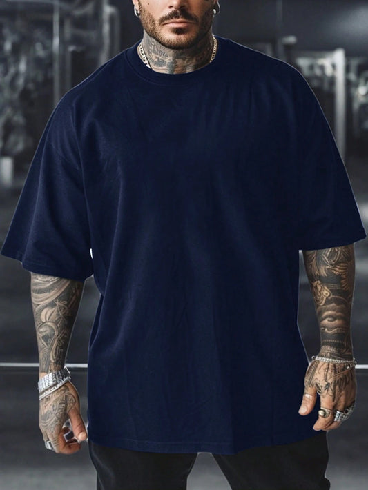 Manfinity Sport Corelite Men'S Sports Fitness T-Shirt, Stylish and Versatile for the Gym, Suitable for Daily Wear, Fitness Enthusiast Muscle Graphic, Casual Home, Paired with Sneakers, Jeans, Athletic Pants, Metal Necklace