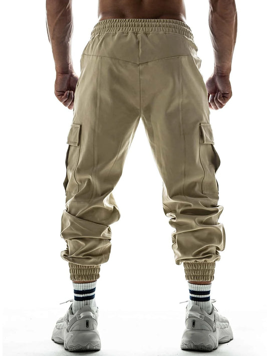 Manfinity Men Letter Graphic Flap Pocket Drawstring Waist Cargo Pants