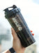 1Pc/550Ml-Fitness Sports Water Cup-Three-Layered Fitness Shaker Cup-Spring Spider Cup-Multi-Layer Milkshake Protein Powder with Powder Box-Portable Mixing Sports Water Cup with Scale-Sports Milkshake Water Cup-Sports Protein Powder Water Bottle, for Outdoor, Camping