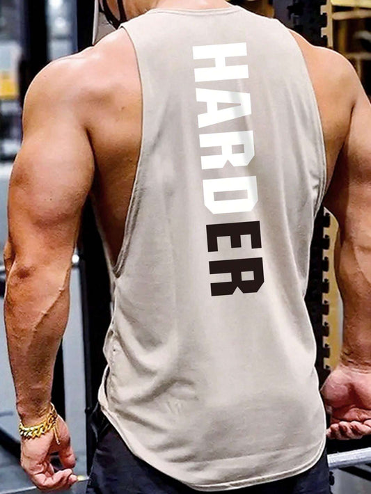 Manfinity Running Boyfriend Style Men Letter Graphic Sports Tank Top Workout Tops Tank Top Pack , Gym , Graphic , Plain , Wife Beaters