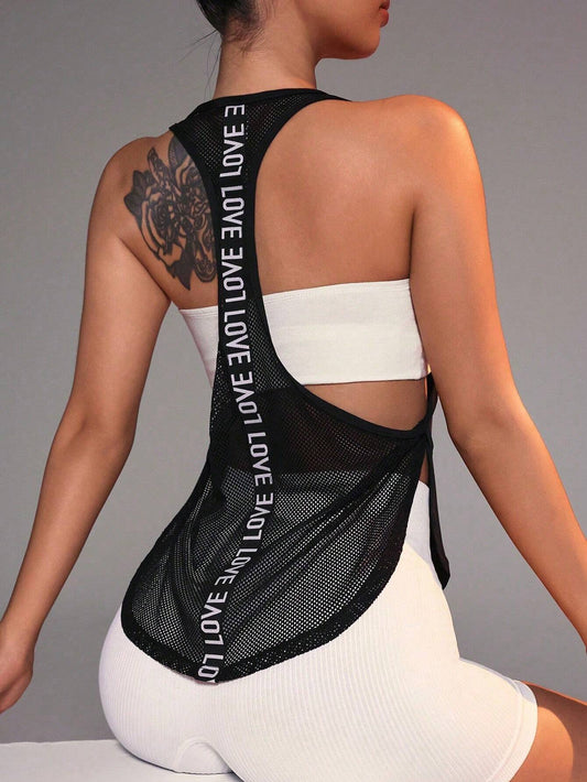 Sport Studio Solid Criss Cross Back Crop Sports Tank Topworkout Tank Top